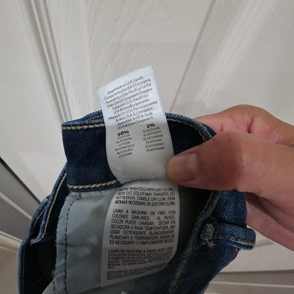 Mother Jeans Womens 26 Blue Wash The Pinch Sneak Straight Denim Bad Reputation